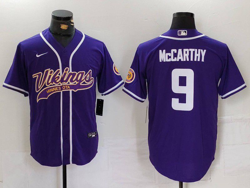Men Minnesota Vikings #9 Mccarthy Purple Joint Name 2024 Nike Limited NFL Jersey style 1->minnesota vikings->NFL Jersey